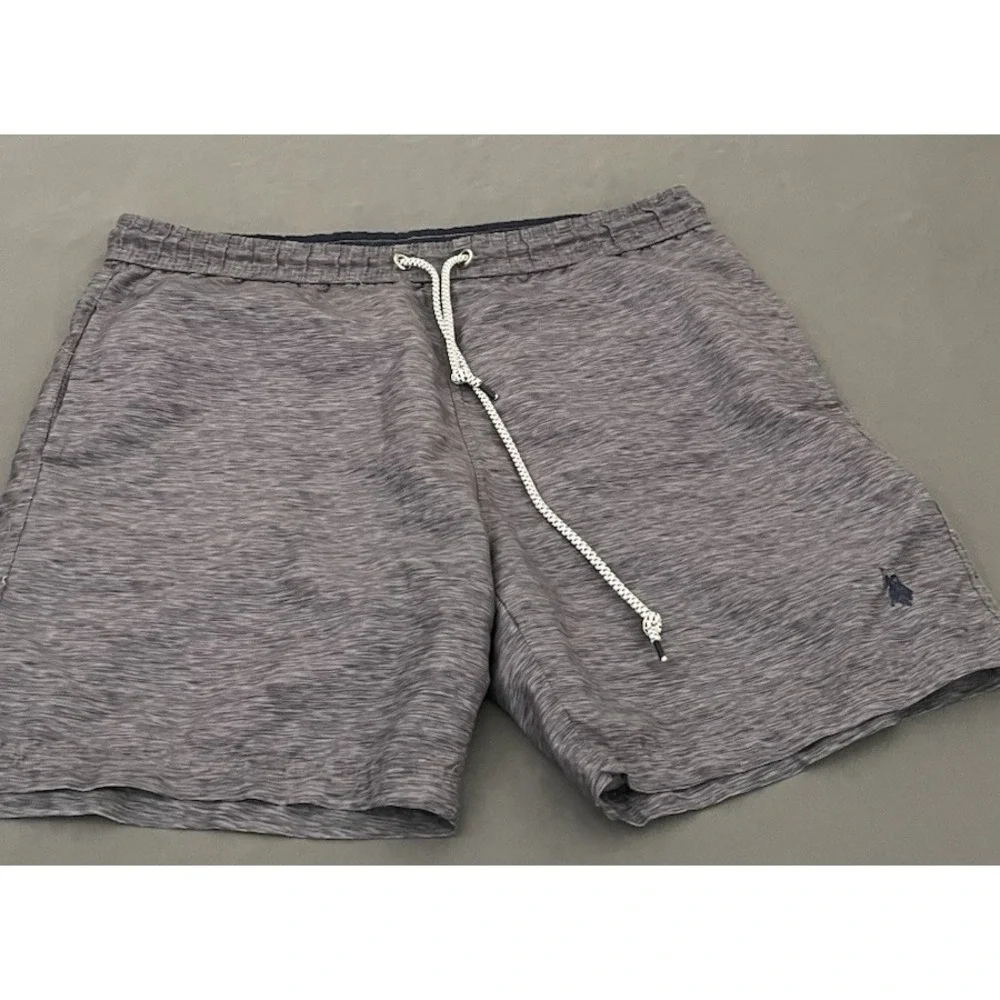 US Polo Assn Mens Swim Trunk Size Medium Gray Drawstring Waist Lined W/‎ Pockets